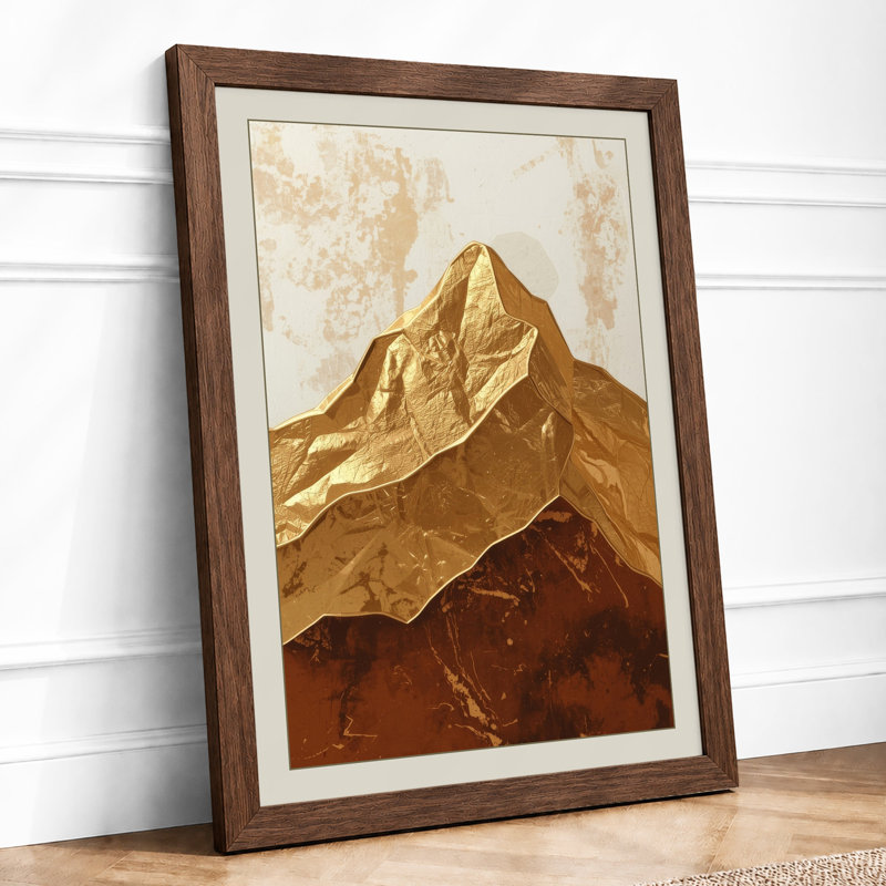 Golden Peak Rustic - Print, A2 - 59.4 x 42.0 cm, Walnut
