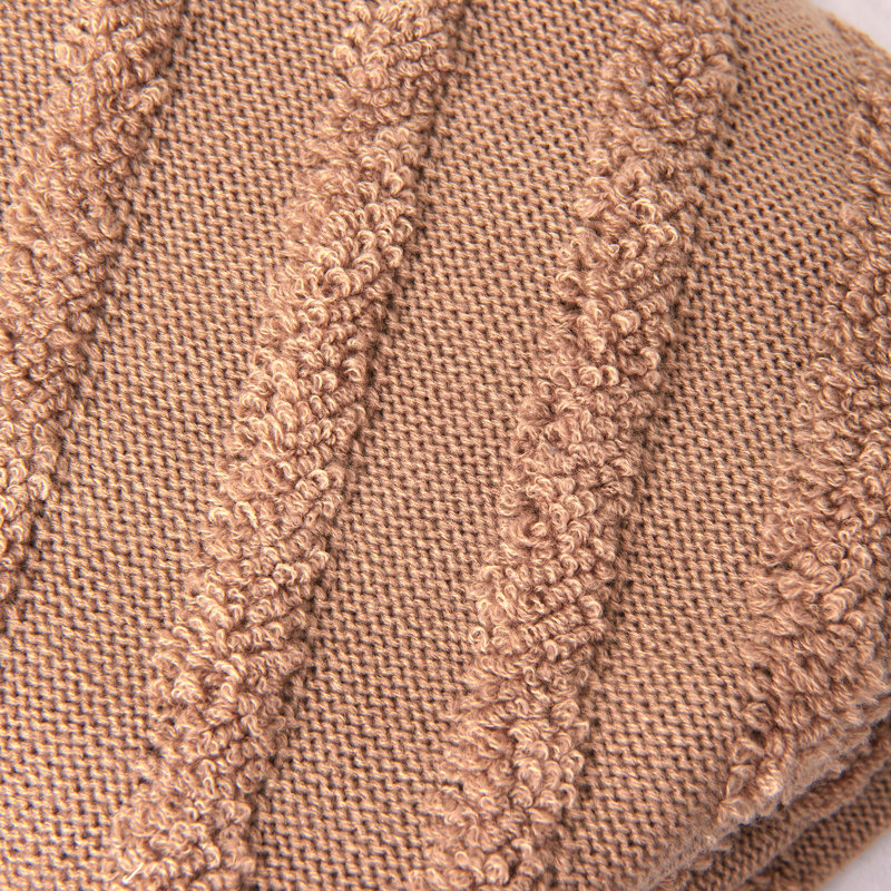 Cable Knit Throw Blanket, Taupe