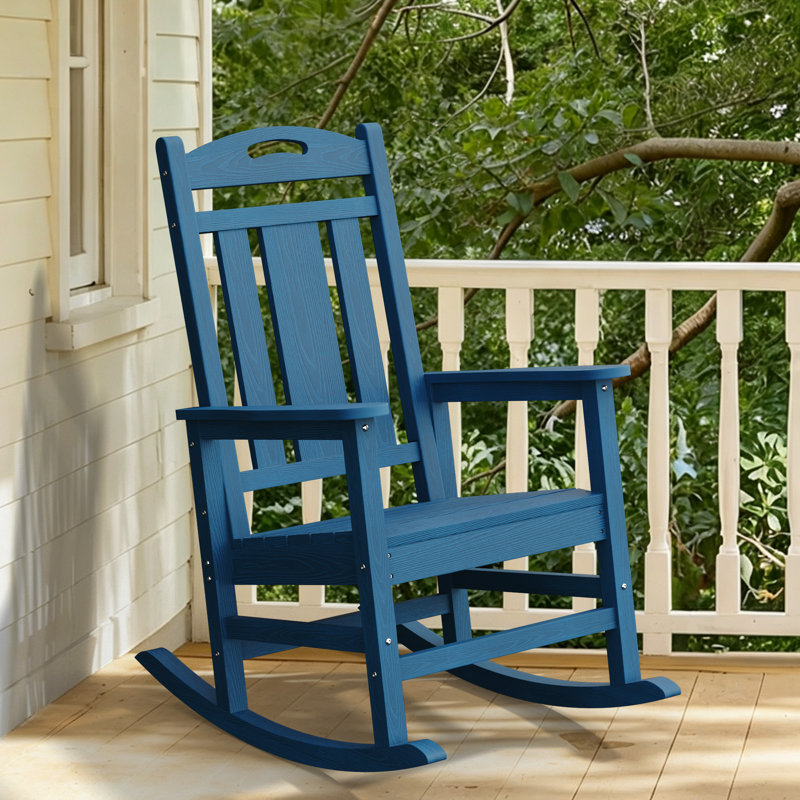 Chaise Adirondack berçante en PEHD pour l'extérieur, Bleu