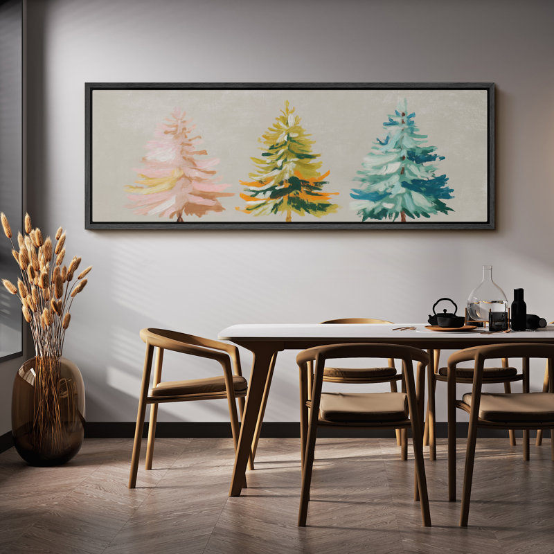 "Pastel Coloured Christmas Tree", très grandes photos, impression sur toile encadrée, H 20 po x l 60 po, Noir