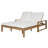 2 - Person Solid Wood Outdoor Chaise Lounge, With 5-Position Adjustable Backrest-1664085040