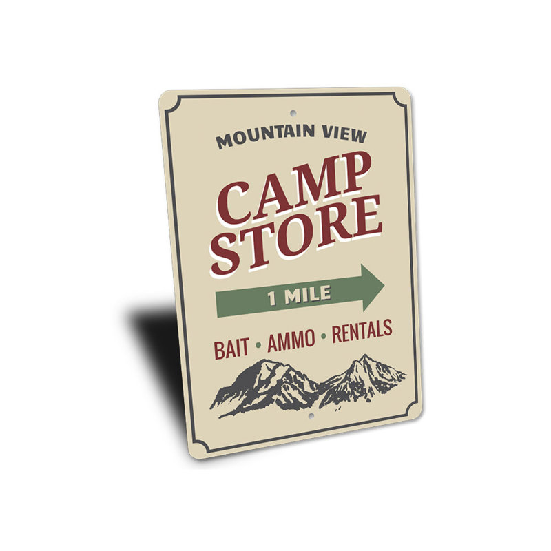 Enseigne en aluminium Mountain Store, H 14 po x l 10 po x P 0,04 po