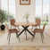 Judye 46.4" Round Table Metal Legs Dining Table Set with 4 Modern Chairs