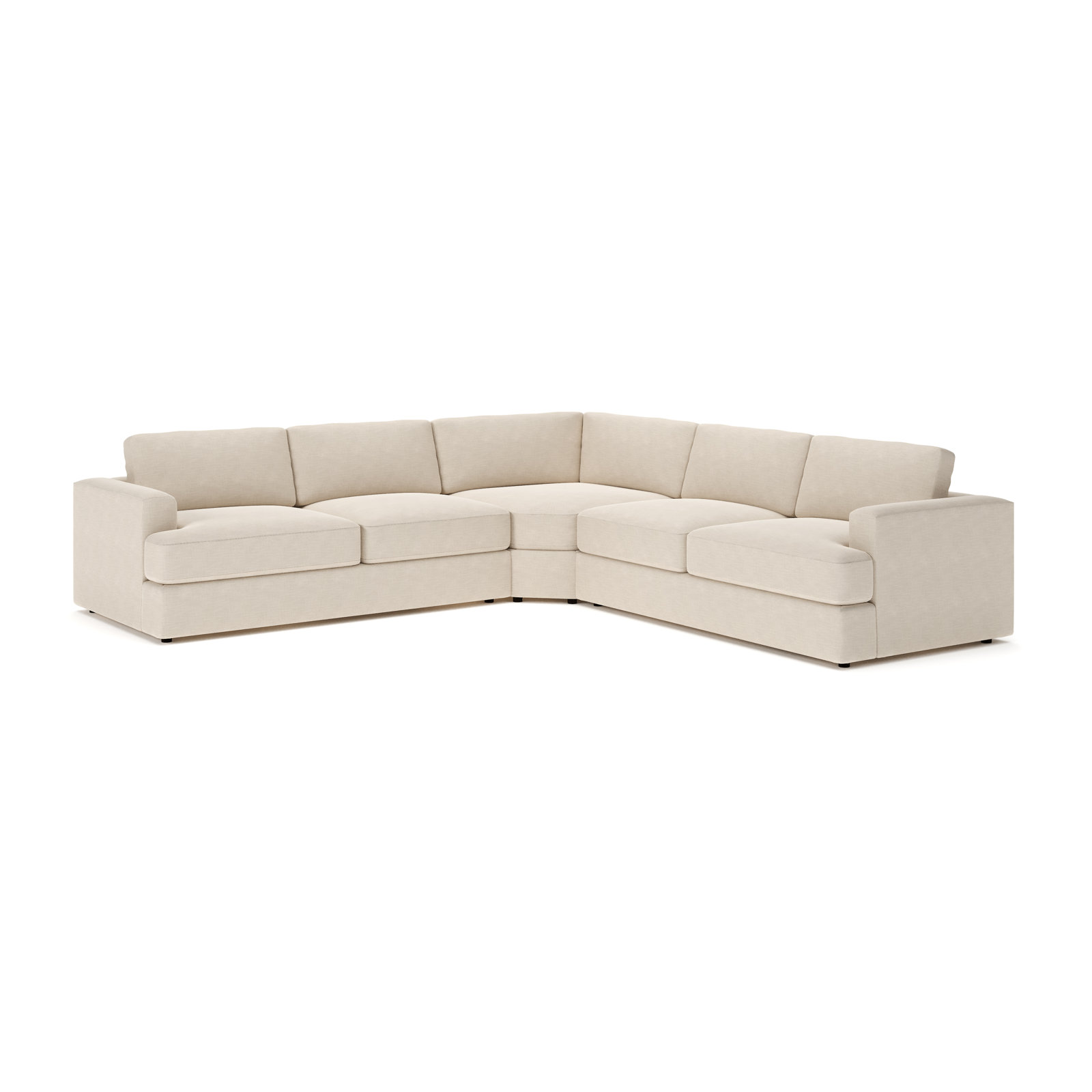 Cayden L-Sectional, Conversation Ivory Basketweave