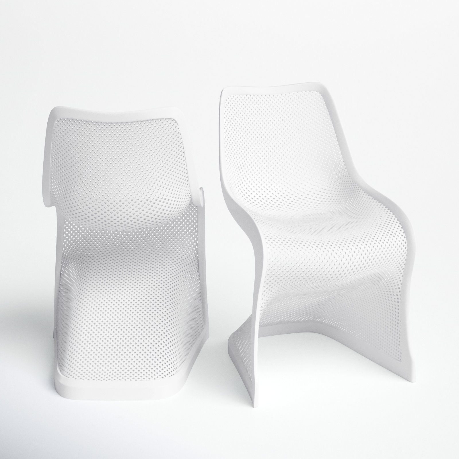 Spector Stackable Patio Side Chair, White