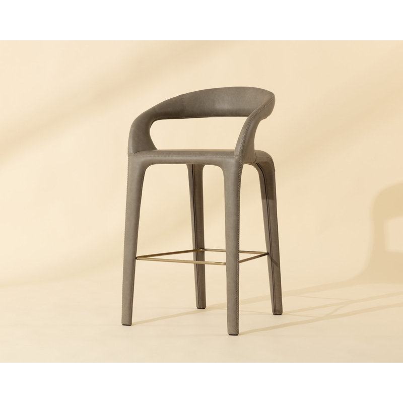 Atika Upholstered Stool with Metal Frame, Bar Stool (29.75" Seat Height)