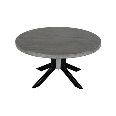 Keiffer Round Solid Wood Top Metal Base Dining Table