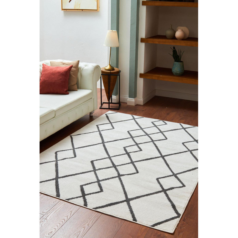 Tapis intérieur / extérieur en coton / polyester Megna, Rectangle 2 pi 7 po x 3 pi 3 po