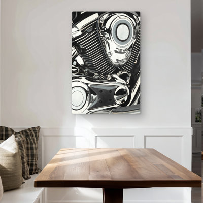 Motorcycle Engine - Contemporary Metal Print for Home Decor