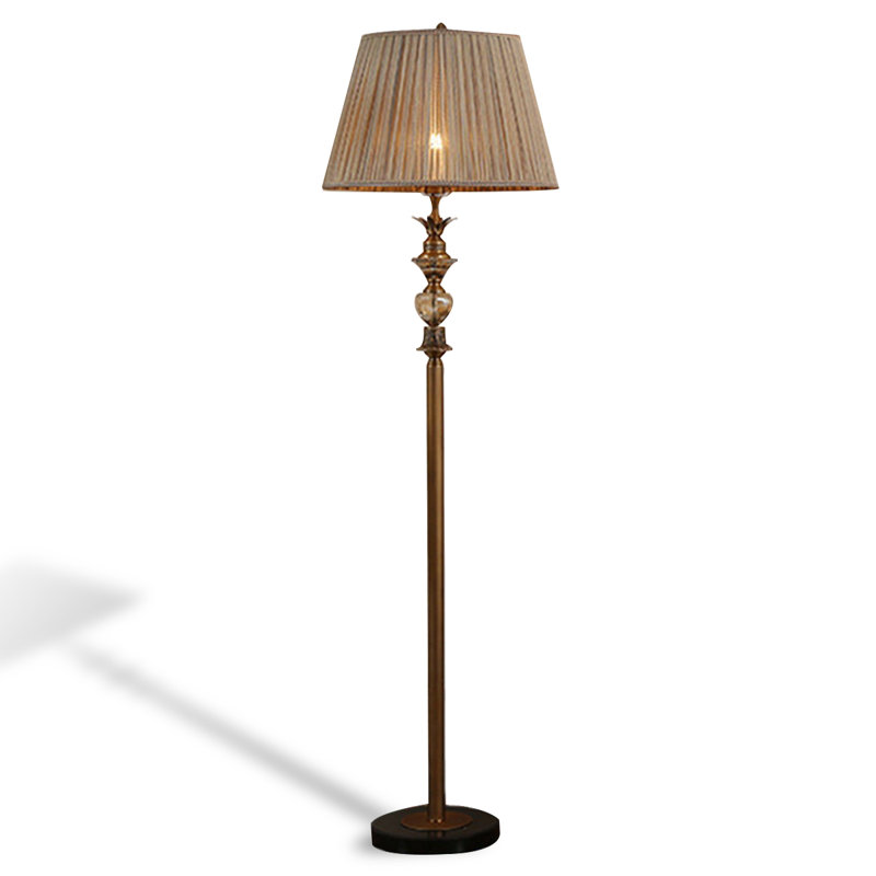 Lampe de plancher de style américain de style rétro de chambre à coucher de luxe rétro chaleureuse et à intensité variable