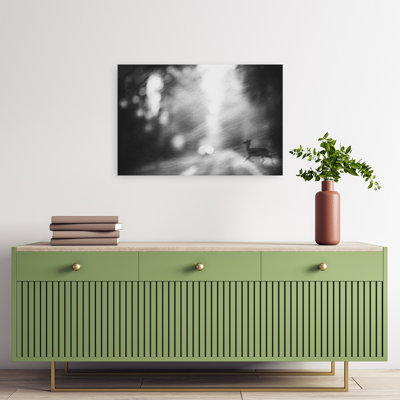Ethereal Night Deer Dramatic Ethereal Abstract Deer Urban Wildlife Wall Art Print 1 Piece Wrapped Canvas Wall Art