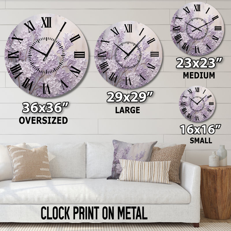 Horloge murale Blooming Lilac Melody I - Lilas, Médium