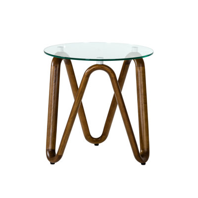 Augustina Glass Top End Table