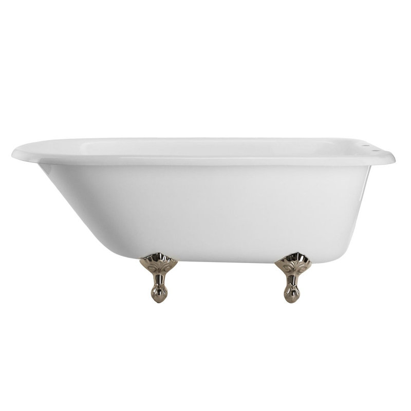 Baignoire autoportante en fonte émaillée 57 po x 30 po avec robinet 57 po.