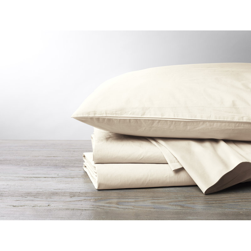 Refined Organic Percale Pillow Case, King Pillowcase, Undyed