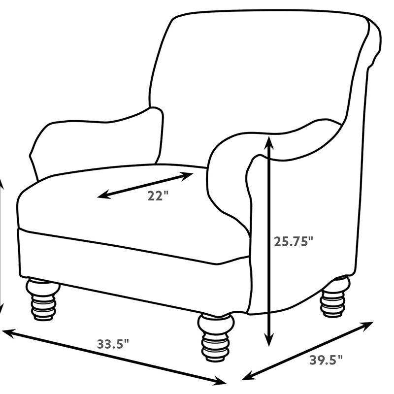  Fauteuil d'appoint Susane, Tissu bleu
