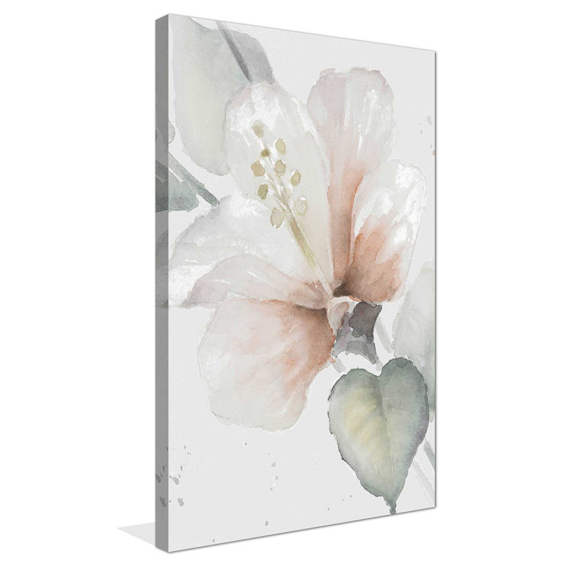 «Neutral Hibiscus II» par Lanie Loreth, reproduction sur toile, H 30 po x l 18 po x P 1 po, Toile tendue