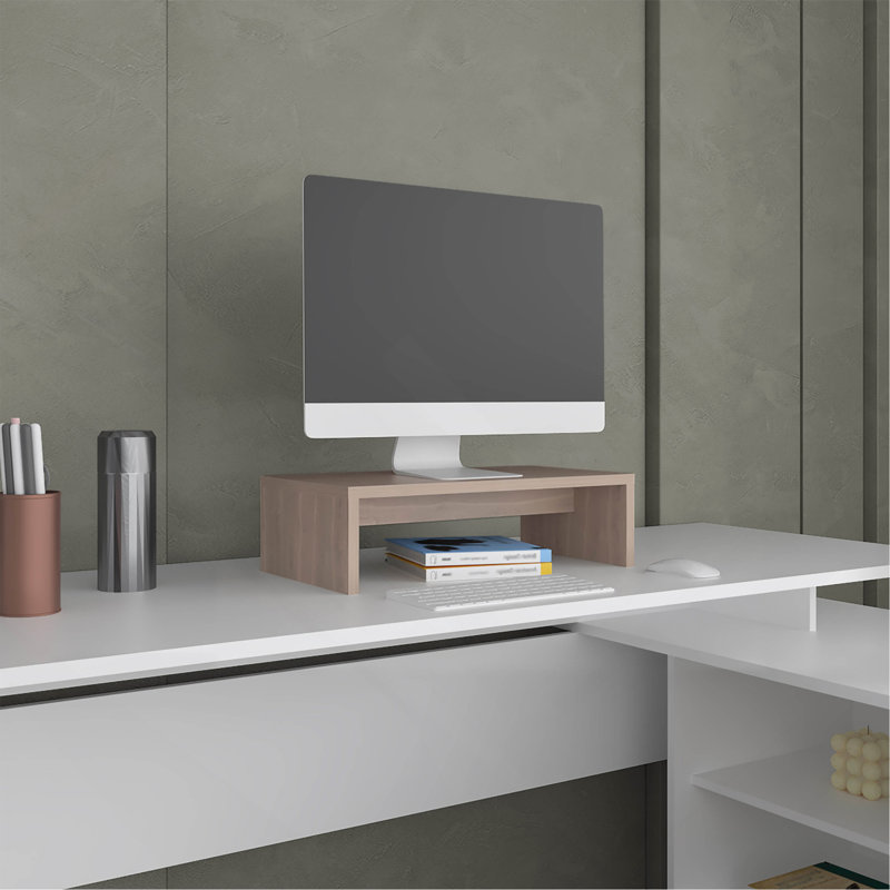 Bureau H 5,4 po, avec 1 tablette, chêne