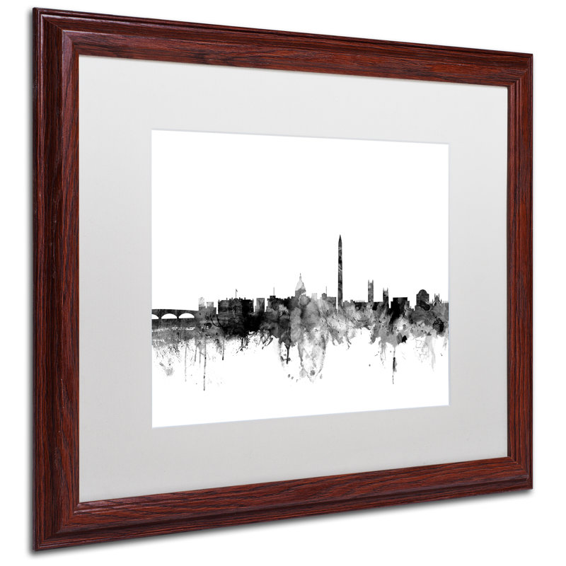 Modern & Contemporary, 16" H x 20" W x 0.5" D, Black Framed, White