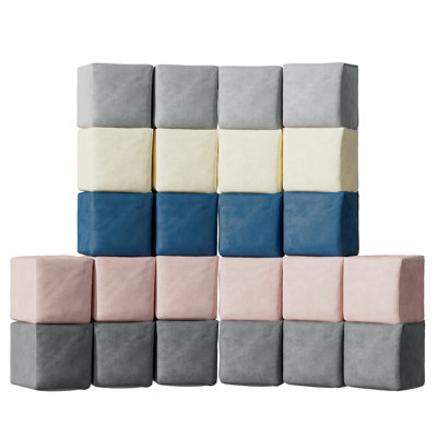 24 pièces de blocs de mousse moelleux - cubes colorés empilables pour tout-petits