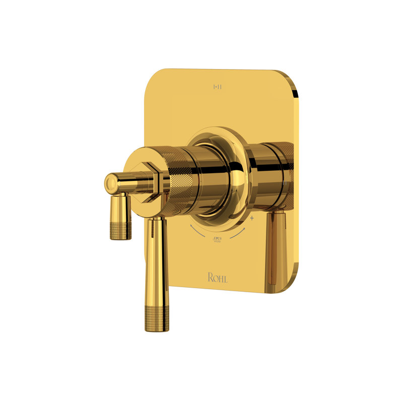Graceline 1/2" Therm & Pressure Balance Trim With 3 Functions TMB23W1L, Unlacquered Brass