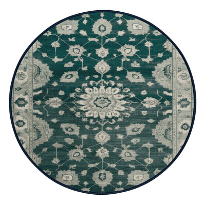 Machine Washable Overdyed Blue Area Rug