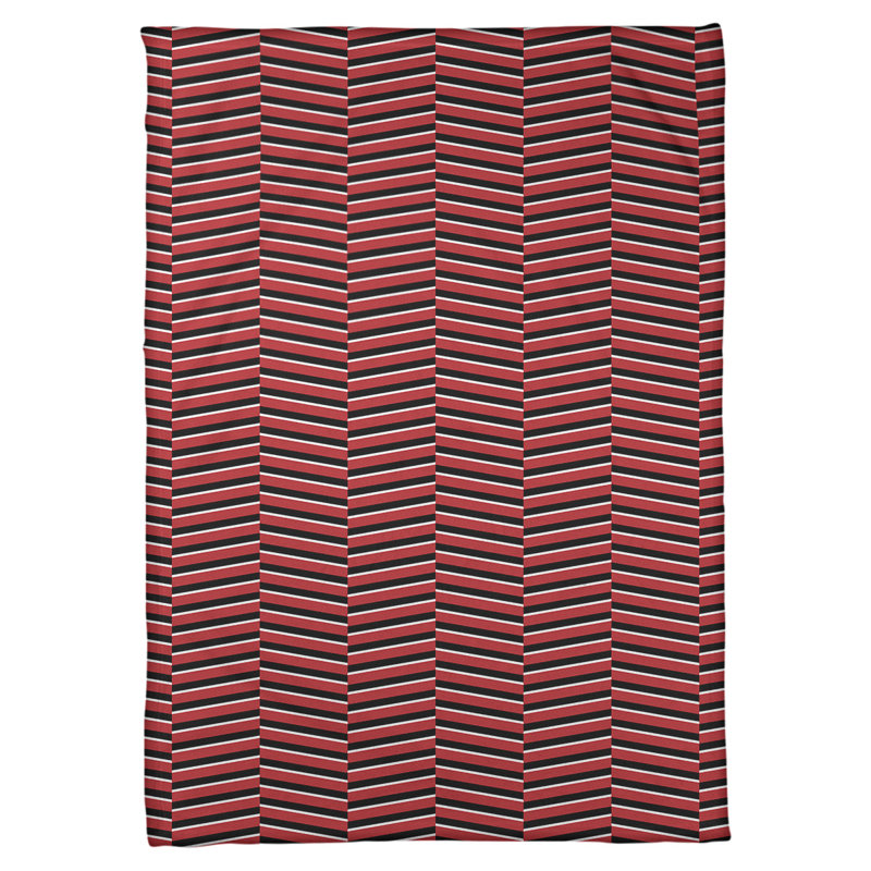 Couverture polaire rayures fracture, l 60 po x L 80 po, Rouge