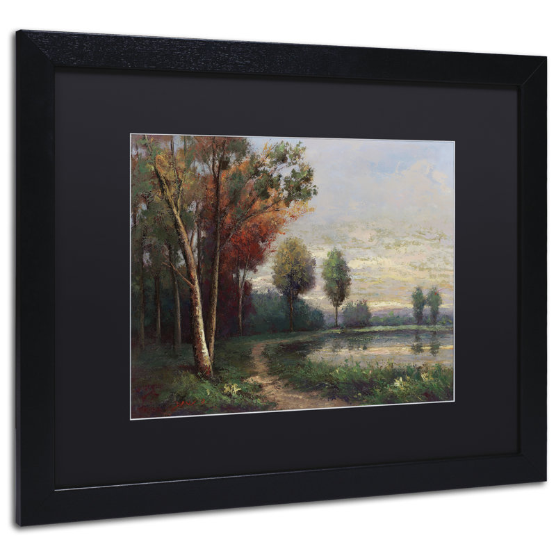 «Landscape with a Lake», reproduction d'art encadrée, Noir, H 16 po x l 20 po x P 0,5 po