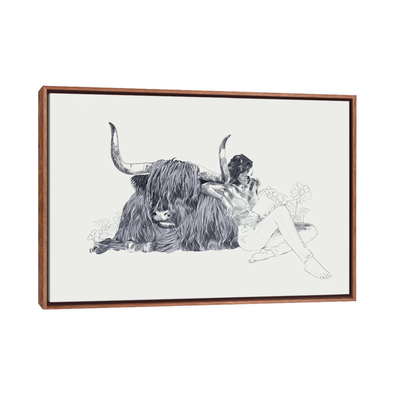 Taurus by Jenny Rome - Print on Canvas, 101.6 cm H x 66.04 cm W, Classic Brown Wood Framed