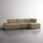Ensemble de conversation modulaire rembourré en velours côtelé avec repose-pieds Berlare 4 pièces Berlare - entièrement comprimé, aucun assemblage requis-112377129