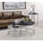 Damain Round End Table with Storage in Black and Chrome