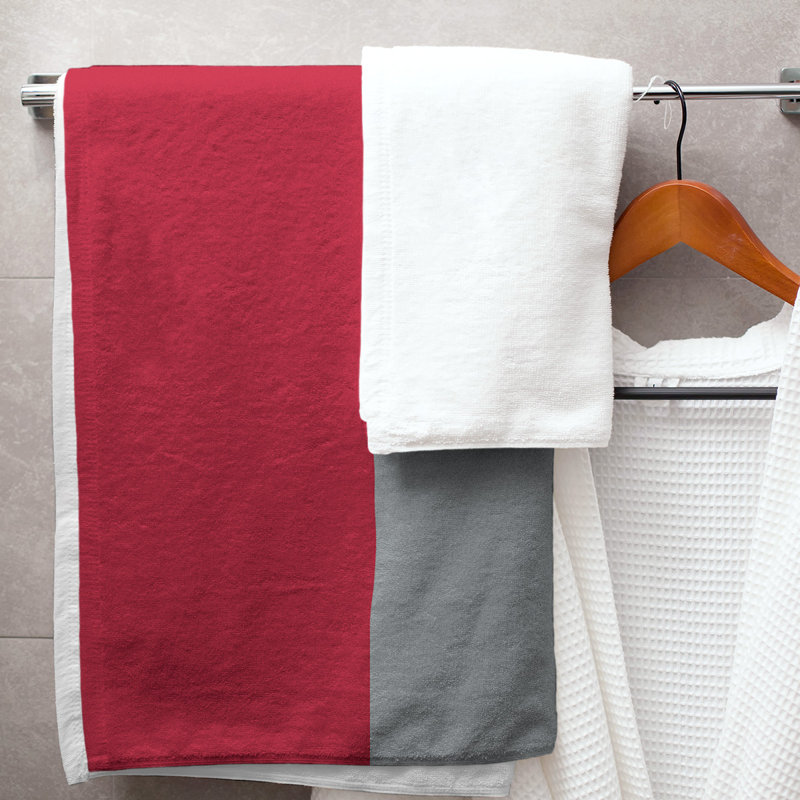 Microfiber Bath Towel, Atlanta Throwback Football Dark Red/Silver