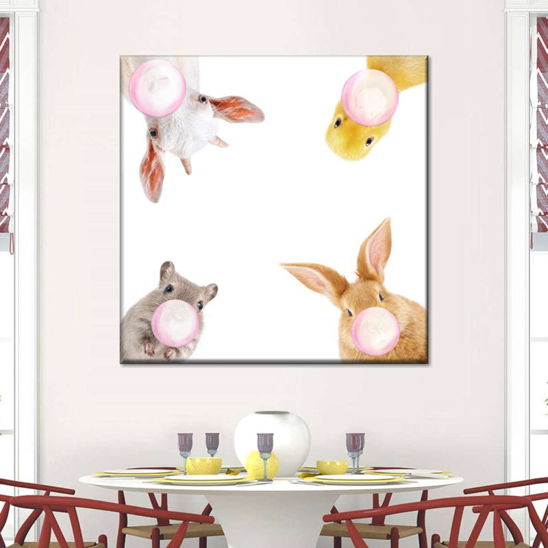«Fluffy Bubble Gum» sur toile, H 10 po x l 10 po
