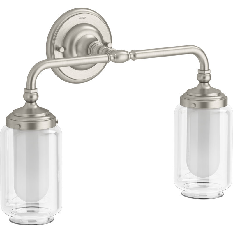Artifacts 1 Light Indoor Bathroom Wall Sconce, Downlight Position Only, UL Listed, Brushed Nickel