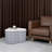 Fully Assembled Faux Leather and Textured Basketweave Square Ottoman-1944236382
