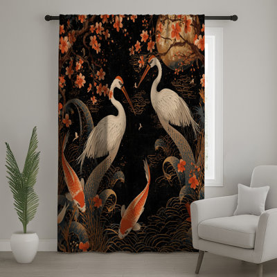 Rideaux, voilages et voilages Cranes And Koi