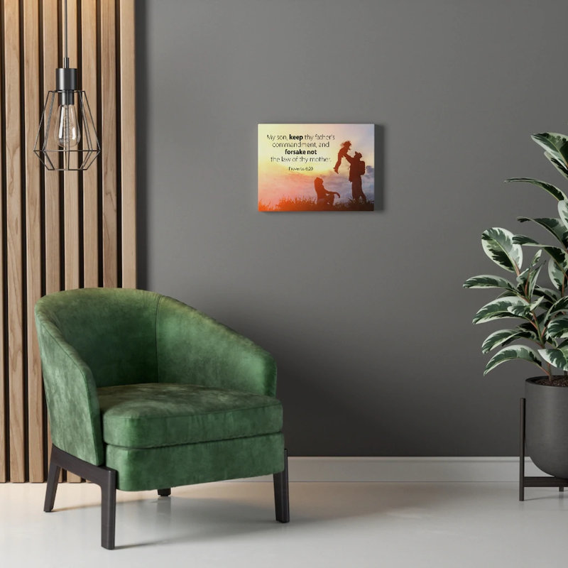 The Law Of Thy Mother Proverbs 6:20 - Wrapped Canvas Print, 30cm H x 41cm W