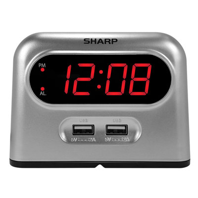 Electric Tabletop Clock in Silver with Alarm