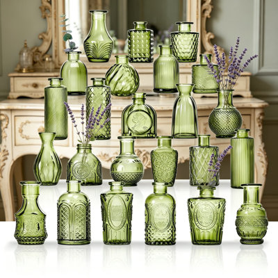 24 Pack Mini Bud Vases For Wedding Centerpieces, Clear Glass Flower Vases Small Single Stem Vases For Birthday Party, Anniversary, Reception, Baby Shower, Home Decor