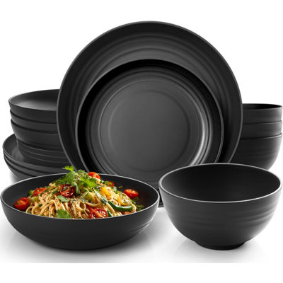 16-Piece Kitchen Wheat Straw Dinnerware Set