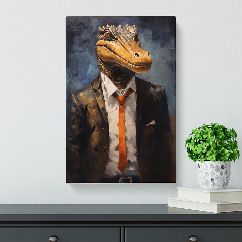 Crocodile Contemporary Art - Wrapped Canvas, 76cm H x 50cm W x 3cm D
