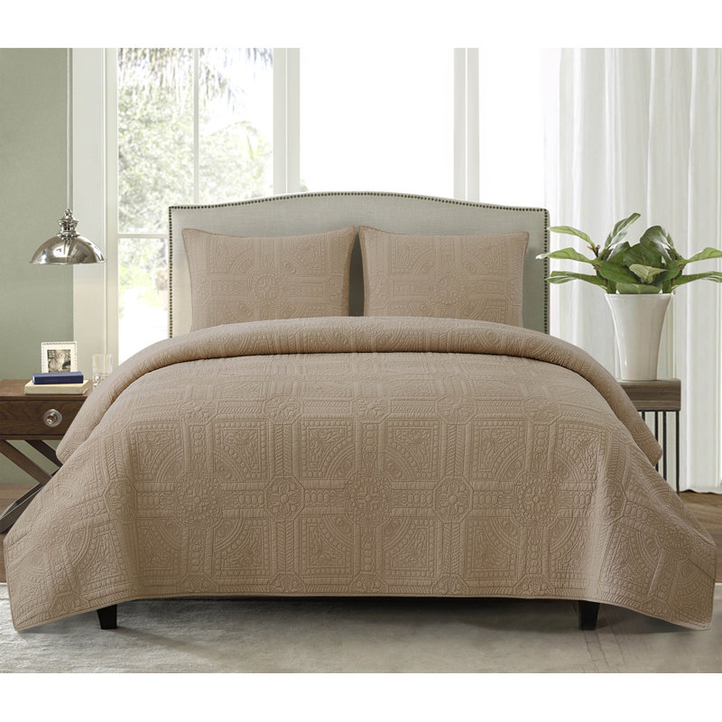 Ensemble de literie 3 pièces Courtyard Taupe, Double/Grand, Taupe
