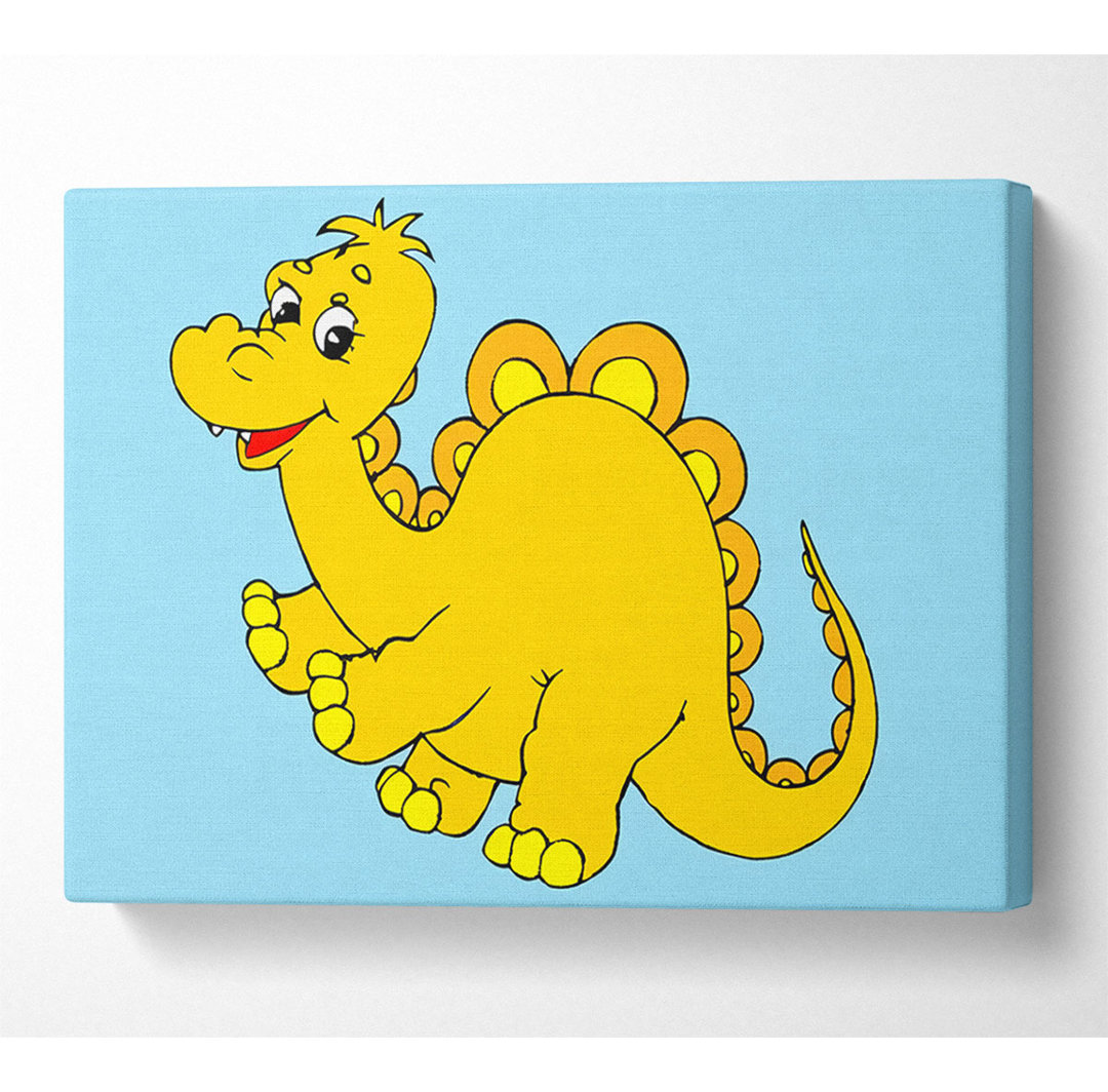 Big Happy Dinosaur Baby Blue - Kunstdrucke auf Leinwand