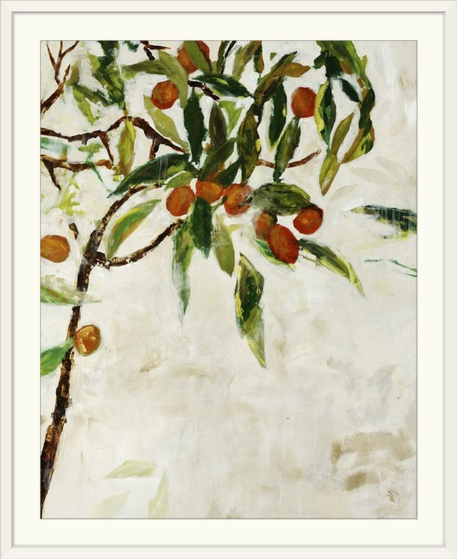 " Kumquat Tree " by Jodi Maas, Encadré Blanc, 28" H x 24" lx 1" p