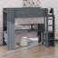 Lit mezzanine moderne pour les adolescents avec bureau, tablettes multiples, DEL et station de charge