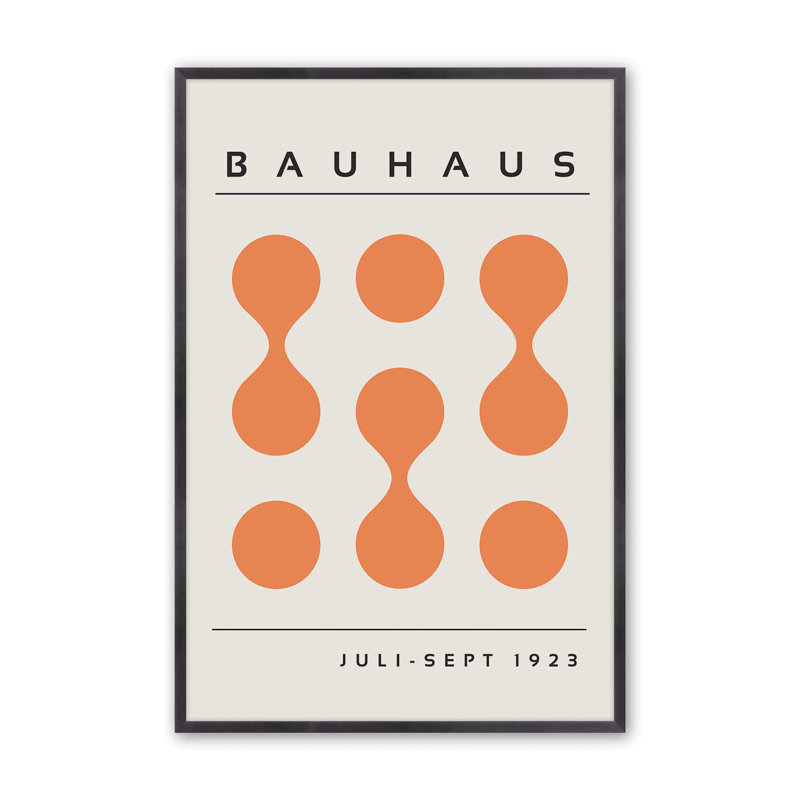 Orange Bauhaus, impression encadrée, Reproduction encadrée sans passe-partout, Zinc patiné, H 37,25 po x l 25,25 po