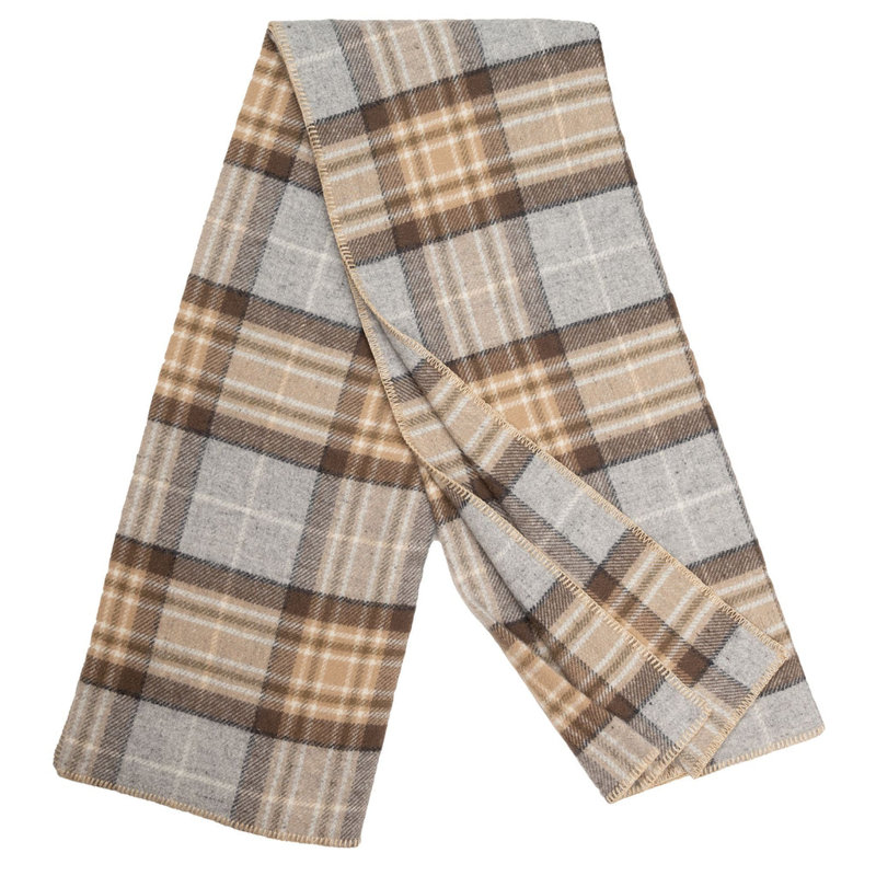 BIGTHROWTartan Hand Woven Throw Blanket, Mckellar/Tan Plaid