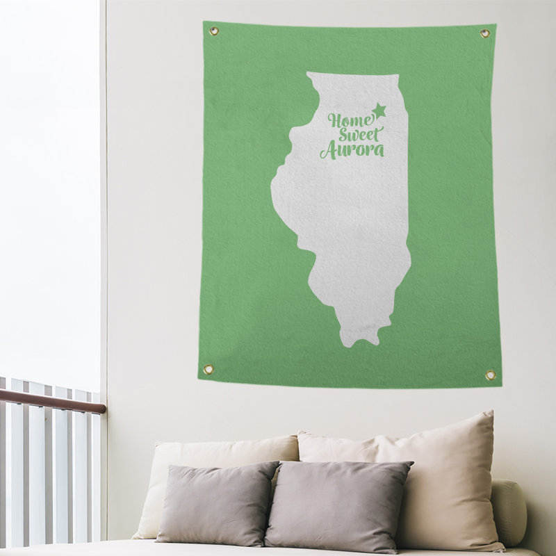 Tapisserie murale aurora illinois, H 36 po x l 26 po, Vert