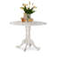 L'ensemble 3 pièces de table et chaises de cuisine contient une table de salle à manger ronde avec Dropleaf et 2 chaises de salle à manger Parsons en tissu gris, lin blanc-1228721726-1287740566-1228721665