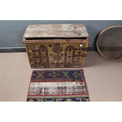 Vintage Turkish Kilim Door Mat With Bold Colors And Geometric Patterns For Your Home